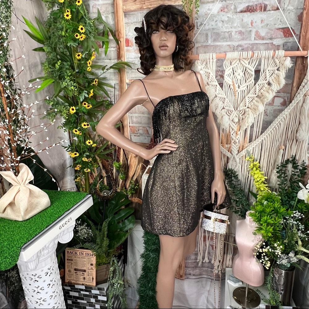Black/Gold Shimmery Mini dress